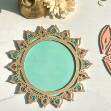 Load image into Gallery viewer, Decorated Wooden Tray - Turquoise