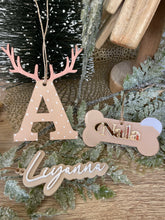 Load image into Gallery viewer, Personalised Initial Reindeer Bauble