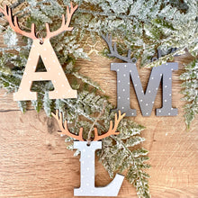 Load image into Gallery viewer, Personalised Initial Reindeer Bauble