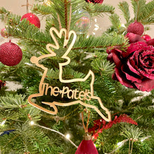 Load image into Gallery viewer, Gold Personalised Reindeer Bauble
