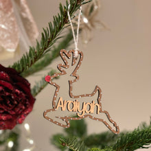 Load image into Gallery viewer, Personalised Reindeer Bauble