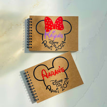 Load image into Gallery viewer, 2024 Personalised Mickey or Minnie Disney Inspired Autograph Book, Disney Land, Disney World, Disney Cruise, A6 - Instax photo sized