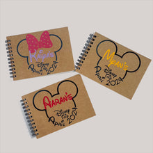 Load image into Gallery viewer, 2024 Personalised Mickey or Minnie Disney Inspired Autograph Book, Disney Land, Disney World, Disney Cruise, A6 - Instax photo sized