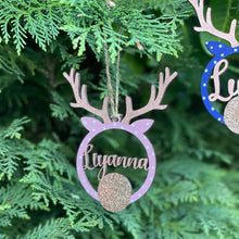 Load image into Gallery viewer, Personalised Rudolf Reindeer Bauble