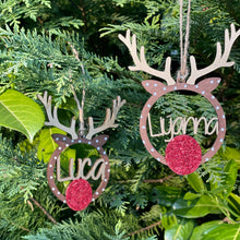 Load image into Gallery viewer, Personalised Rudolf Reindeer Bauble