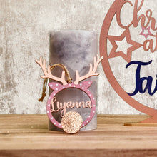 Load image into Gallery viewer, Personalised Rudolf Reindeer Bauble