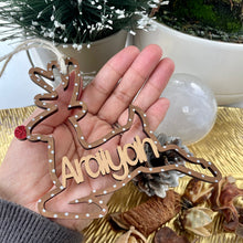 Load image into Gallery viewer, Personalised Reindeer Bauble