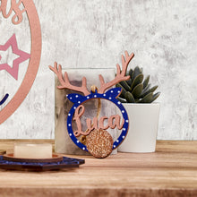 Load image into Gallery viewer, Personalised Rudolf Reindeer Bauble