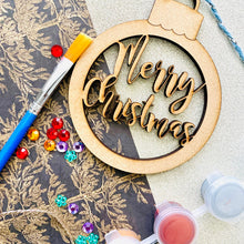 Load image into Gallery viewer, &#39;Merry Christmas&#39; Bauble Make Your Own Card Craft Kit
