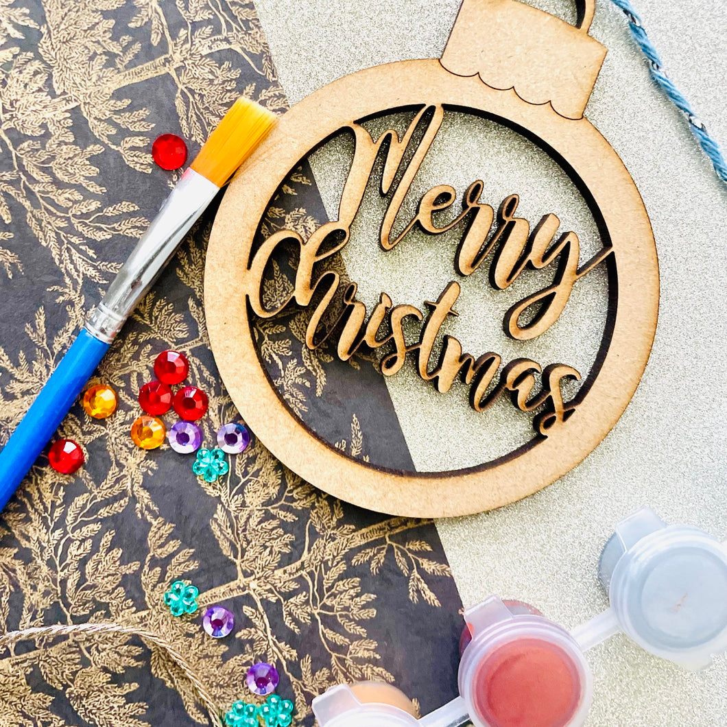 'Merry Christmas' Bauble Make Your Own Card Craft Kit