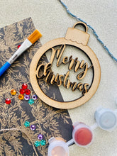 Load image into Gallery viewer, &#39;Merry Christmas&#39; Bauble Make Your Own Card Craft Kit
