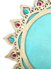 Load image into Gallery viewer, Decorated Wooden Tray - Turquoise
