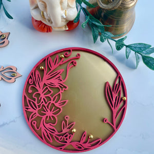 Decorative Diwali Tray - Coral