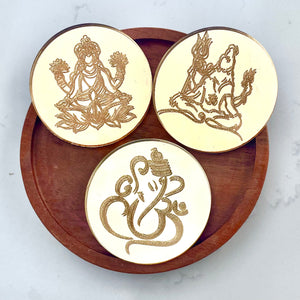 Shiv Mirrored Gold Magnet | Plaque | Keyring