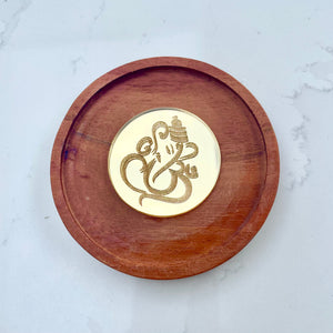 Ganesh Mirrored Gold Magnet | Plaque | Keyring